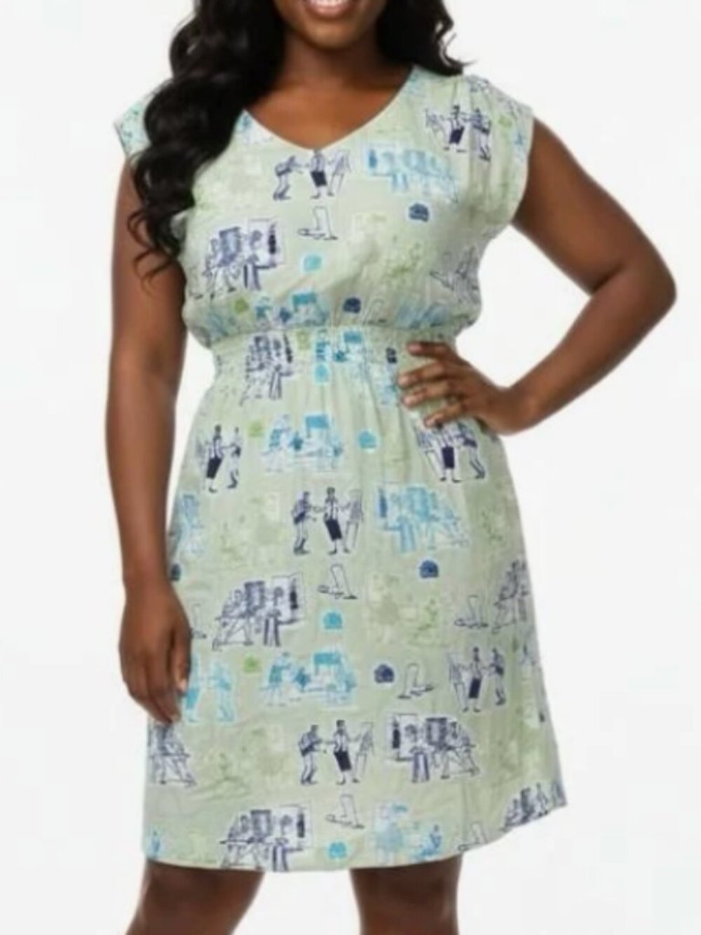 Betabrand Dress with whimsical pattern